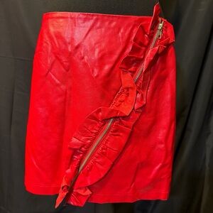 Forever 21 Red Ruffled Mini Skirt